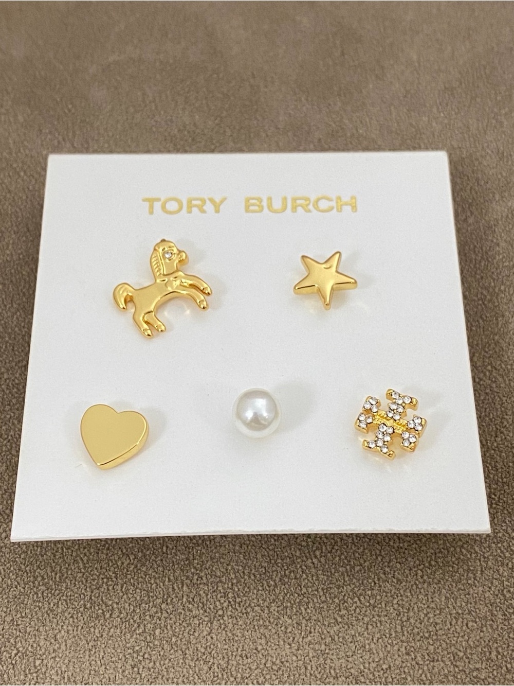 Tory Burch Kids Gold-Tone Multistyle Earring Set with Pearl